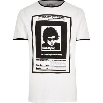 White Worn By Bob Dylan print t-shirt